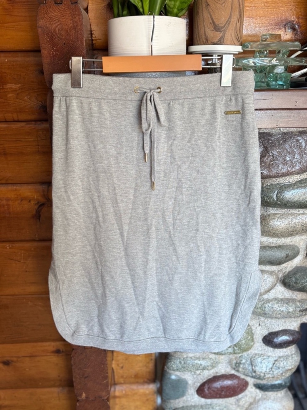 Part Two Copenhagen Cashmere Blend Knit Skirt Gray Drawstring